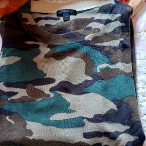 J Crew Camouflage Crew Neck Sweater